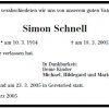 Schnell Simon 1914-2005 Todesanzeige